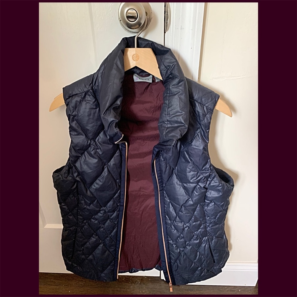 Navy Athleta Down Vest, Size M